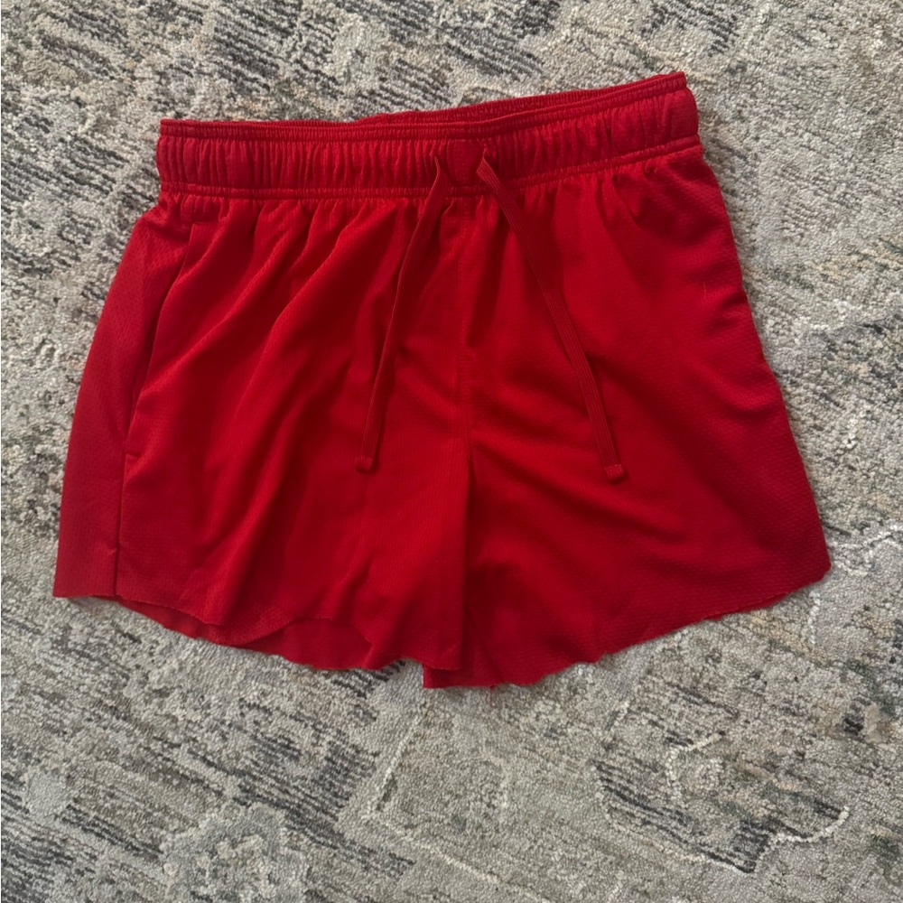 Cut Athletic Red Shorts